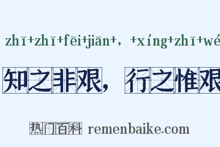 知之非艰，行之惟艰是什么意思的图片